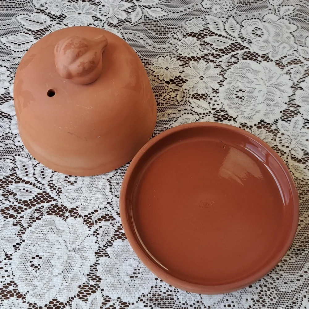 Large Terracotta Garlic Roaster Baker Norpro Bakeware Storage Gourmet Kitchen